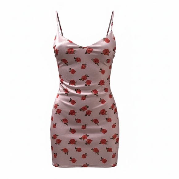 Urban Outfitters Lavender printer rose sateen mini dress M - Picture 2 of 7